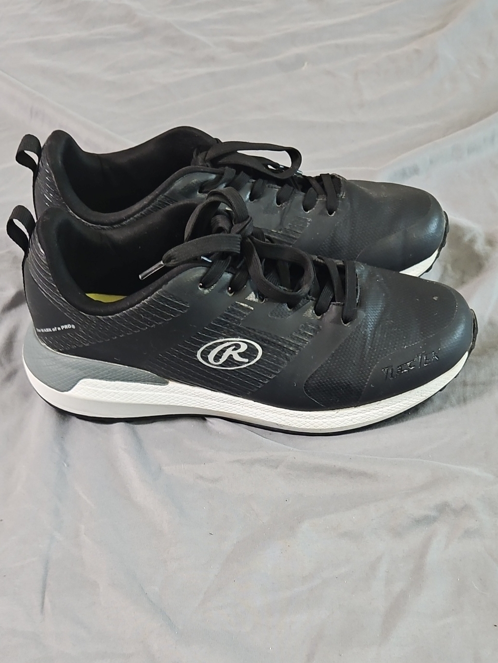 Men's Black Athletic Sneakers - Performance Baseball Running/turf Shoes